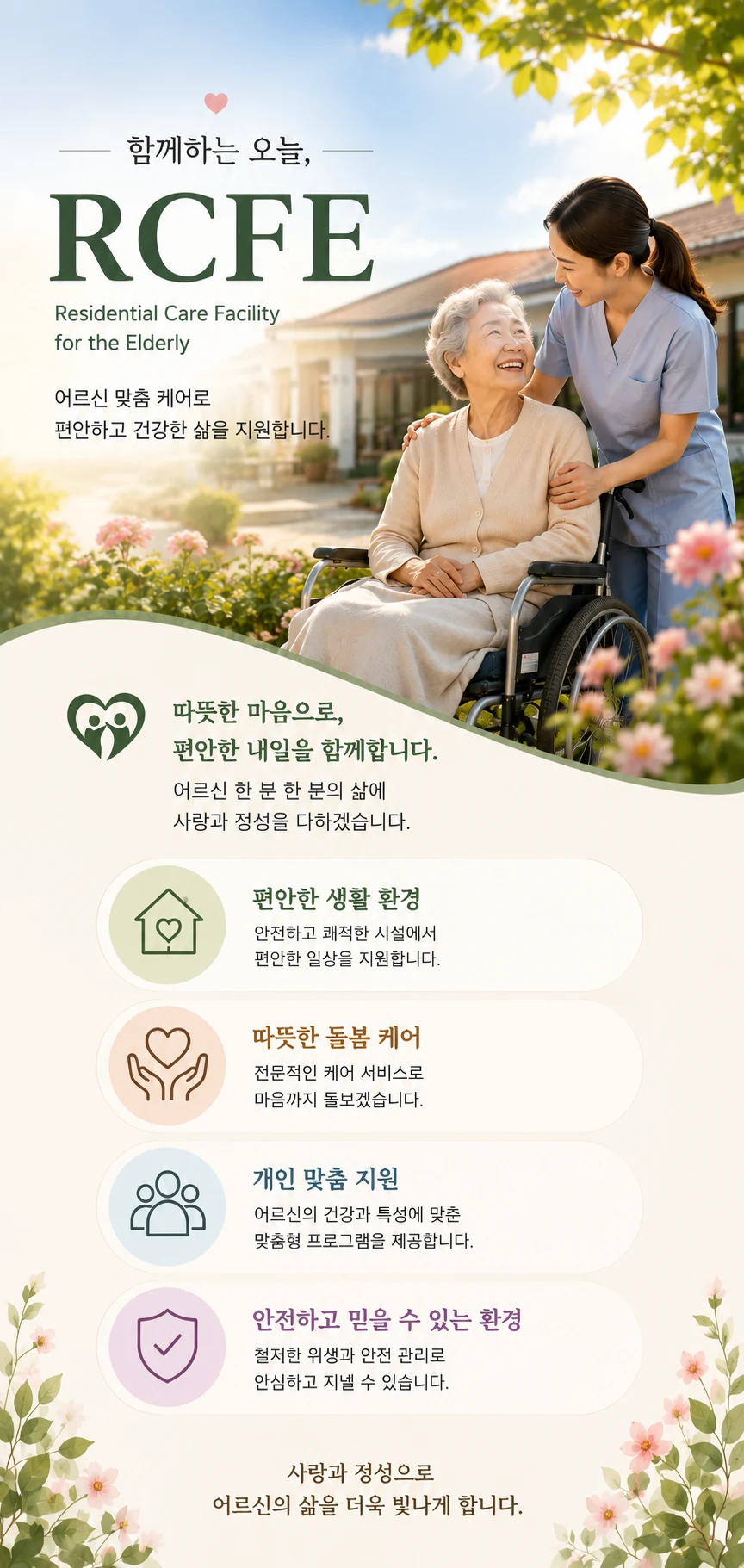 함께하는 오늘, RCFE — 따뜻한 마음으로 편안한 내일